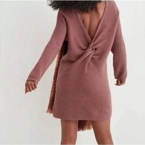 Aerie Ribbed Twist Back Sweater Dress SZ XS